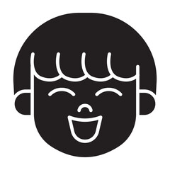 Laughing icon in glyph style