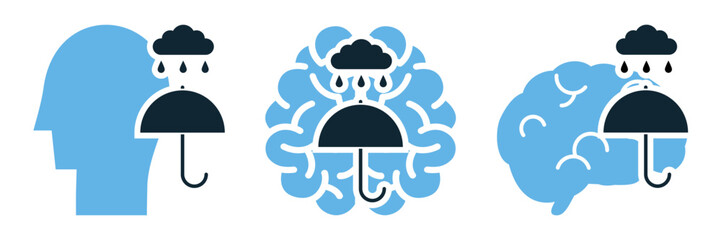 Antidepressant and Mood Regulation Protection from Negative Emotions, Mood Stabilization, and Emotional Resilience. Psychology Icons Vector for mental health awareness and personal development.	
