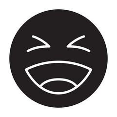 Laughing icon in glyph style