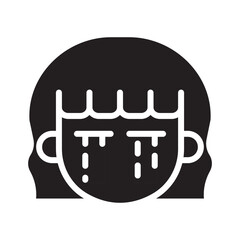 Crying icon in glyph style