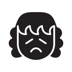 Sad icon in glyph style