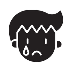 Sad icon in glyph style