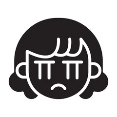 Sad icon in glyph style