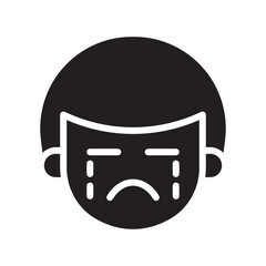 Sad icon in glyph style