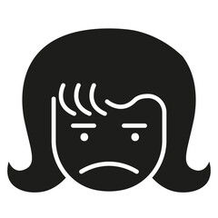 Serious face icon in glyph style