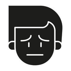 Serious face icon in glyph style
