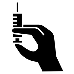 Vaccine injection icon in glyph style