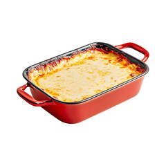 Durable Ceramic Lasagna Pan with Ergonomic Handles on transparent background