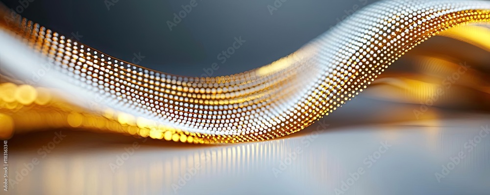 Poster Dots abstract background idea. A flowing wave of golden light creating a sense of motion and elegance.