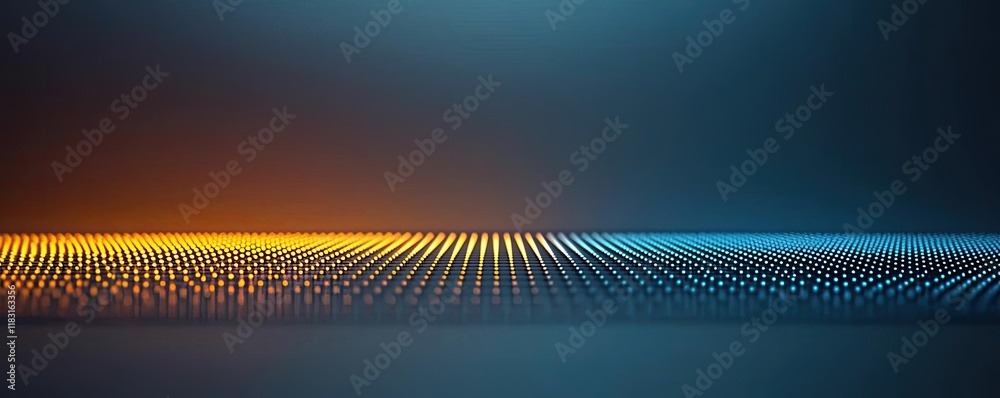 Aufkleber Dots abstract background idea. Abstract digital background with vibrant lines and patterns in blue and orange hues.