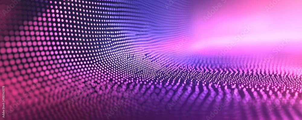 Poster Dots abstract background idea. A vibrant abstract background featuring dotted waves in purple and pink hues.