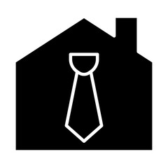 Work from home icon in glyph style
