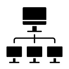 Computer network icon in glyph style