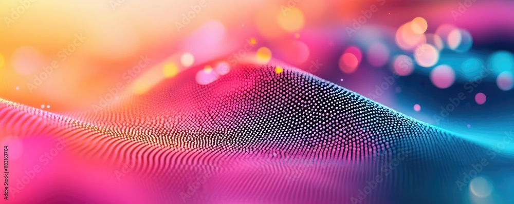Poster Dots abstract background idea. Abstract vibrant waves of color in a dreamy and dynamic digital composition.