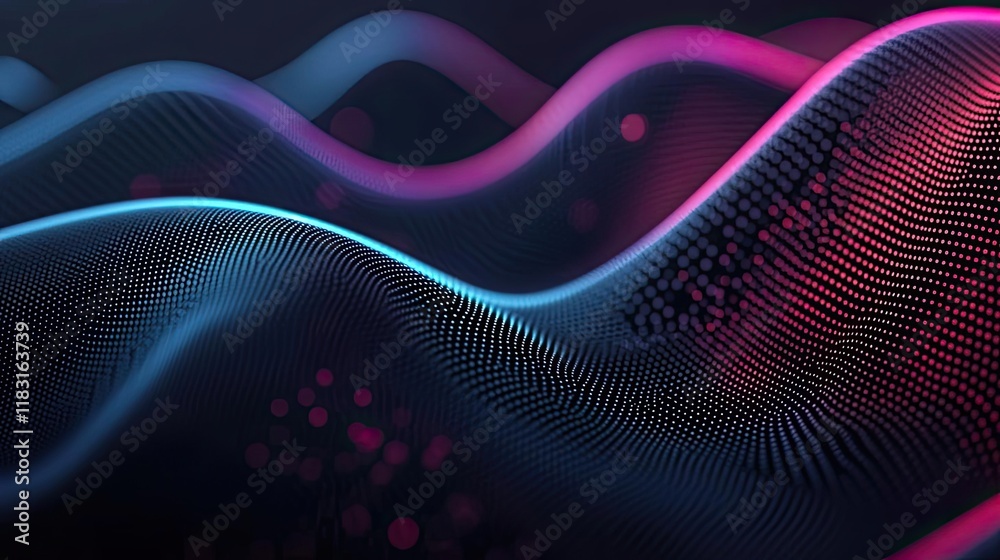 Aufkleber Dots abstract background idea. Abstract wave patterns in vibrant colors create a stunning digital background.