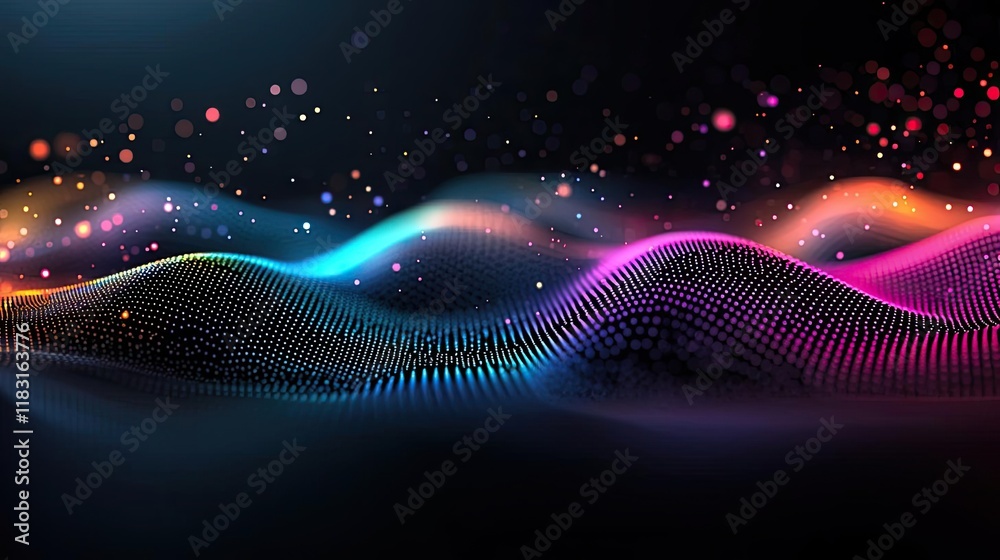 Aufkleber Dots abstract background idea. Vibrant waves of color create a stunning visual experience with rhythmic patterns.
