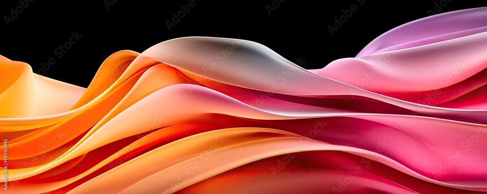 Aufkleber Fire abstract background concept. Dynamic wave patterns in vibrant orange and pink tones with a smooth gradient effect.