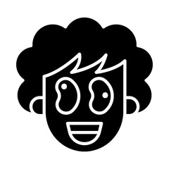 Crazy icon in glyph style