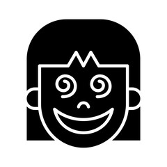 Crazy icon in glyph style