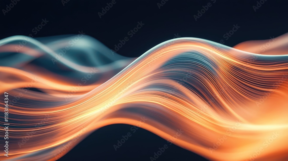 Poster Fire abstract background concept. Abstract waves of light in vibrant colors, creating a modern and dynamic visual effect.