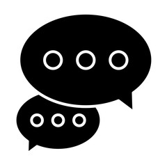 Chat balloon icon in glyph style