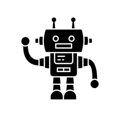 Robot icon in glyph style