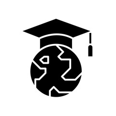 Study abroad icon in glyph style