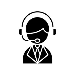 Call center icon in glyph style