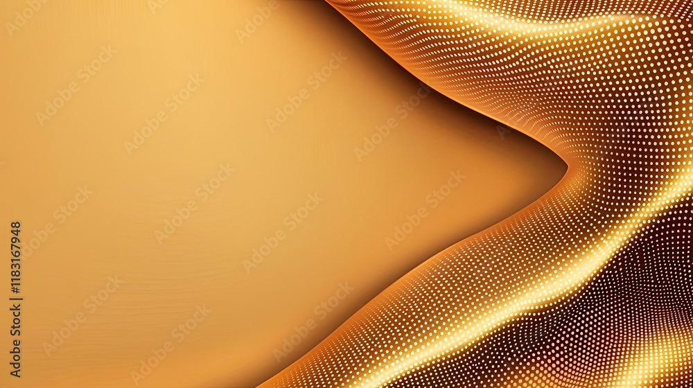 Poster Dots abstract background idea. Abstract flowing golden wave design with modern texture and depth for creative projects.