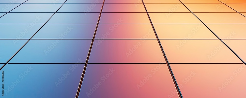 Poster Floor abstract background concept. Colorful gradient tile pattern creating a modern and vibrant floor effect.