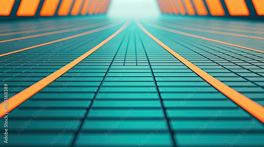 Poster Floor abstract background concept. A futuristic perspective of a digital space with vibrant patterns and captivating lines.