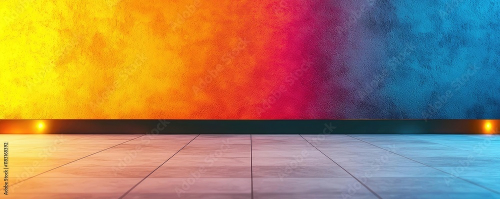 Poster Floor abstract background concept. Vibrant abstract background with colorful gradient textures and smooth floor space.