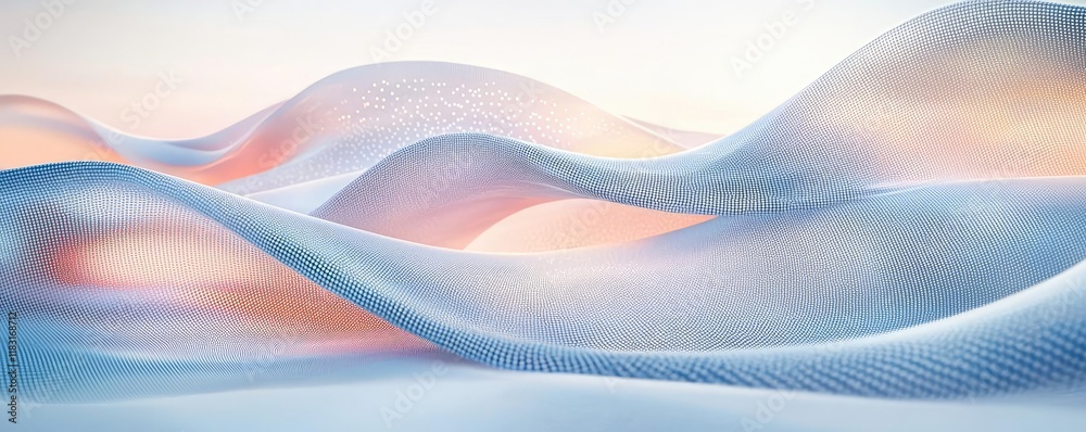 Poster Dots abstract background idea. Abstract waves in soft hues create a calming and serene visual experience.