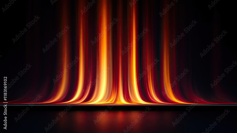 Poster Fire abstract background concept. A stunning display of colorful light waves creating a dramatic visual effect.