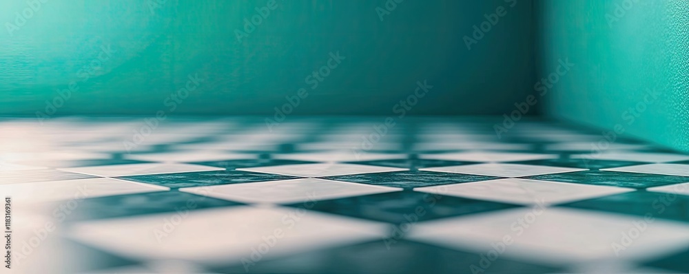 Aufkleber floor abstract background concept. stylish perspective view of a checkered floor against a vibrant t