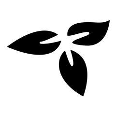 leaves icon in glyph style