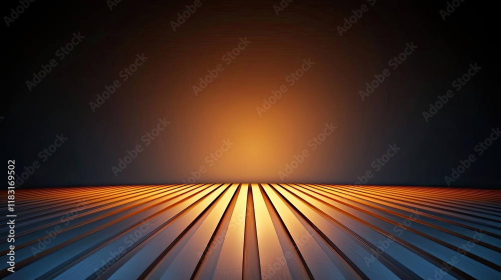 Poster Floor abstract background concept. Abstract gradient background with horizontal lines and a warm glowing effect.