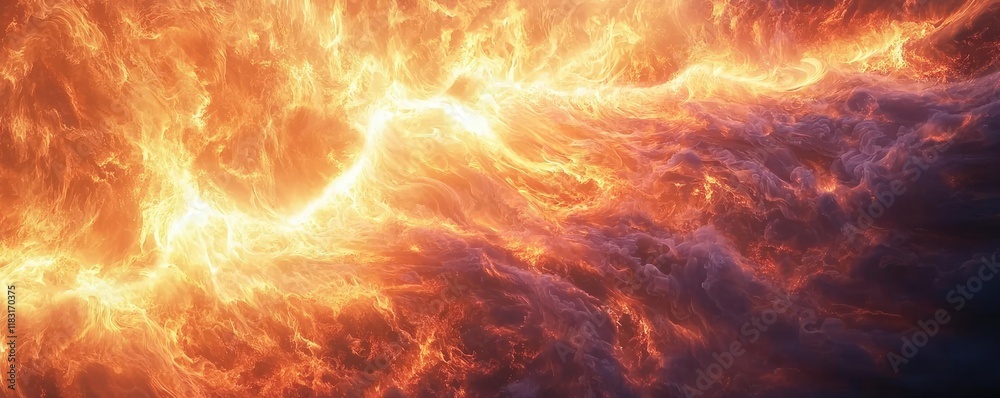 Poster fire abstract background concept. a stunning display of fiery clouds illuminating the night sky with