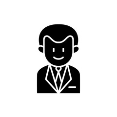 businessman icon in glyph style