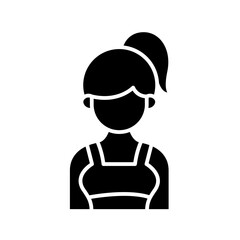 female athlete icon in glyph style