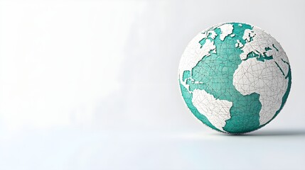 Fototapeta premium 3D Render of Abstract Globe with Geometric Lines and Soft Colors
