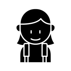Woman traveller icon in glyph style