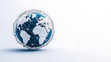 Abstract Global Network Representation with Connected Lines and Globe