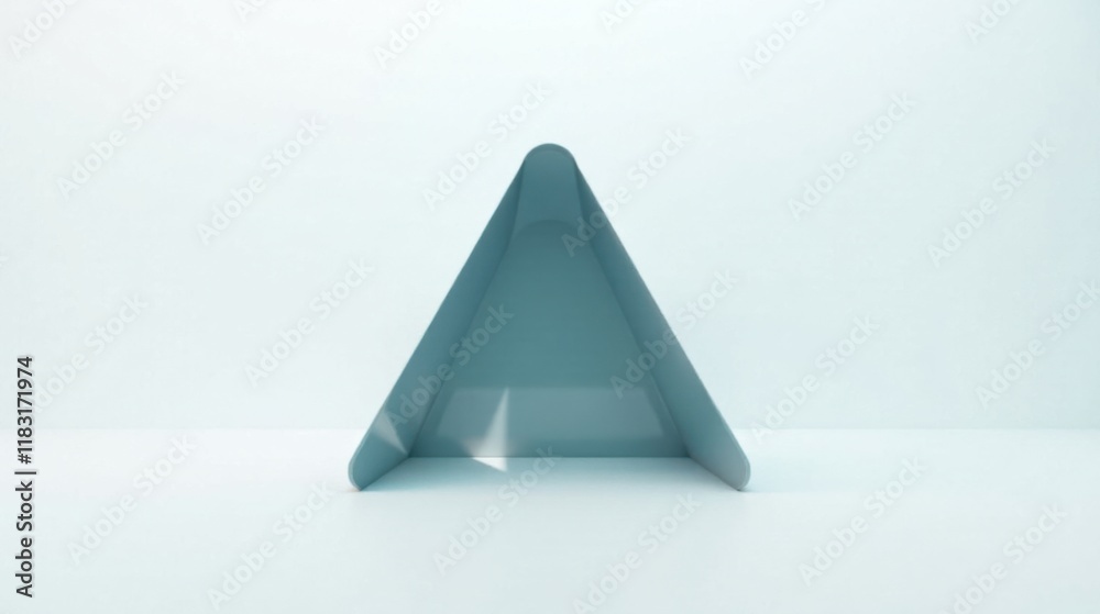 Aufkleber Minimalist Triangular Display Stand for Product Presentation on a Light Blue Background