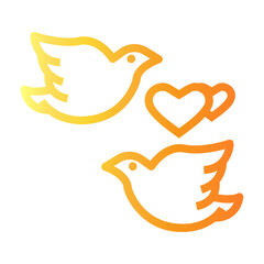 wedding birds Line Gradient Icon