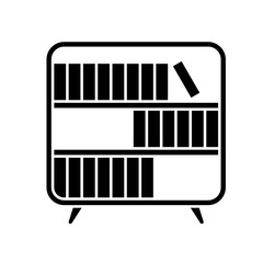 Bookshelf icon in glyph style