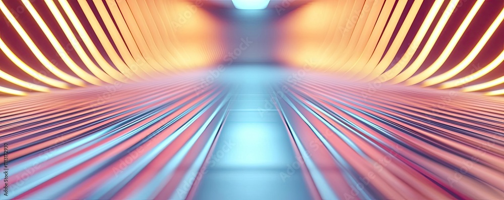 Aufkleber Floor abstract background concept. Futuristic corridor with vibrant lights creating a dynamic and immersive atmosphere.