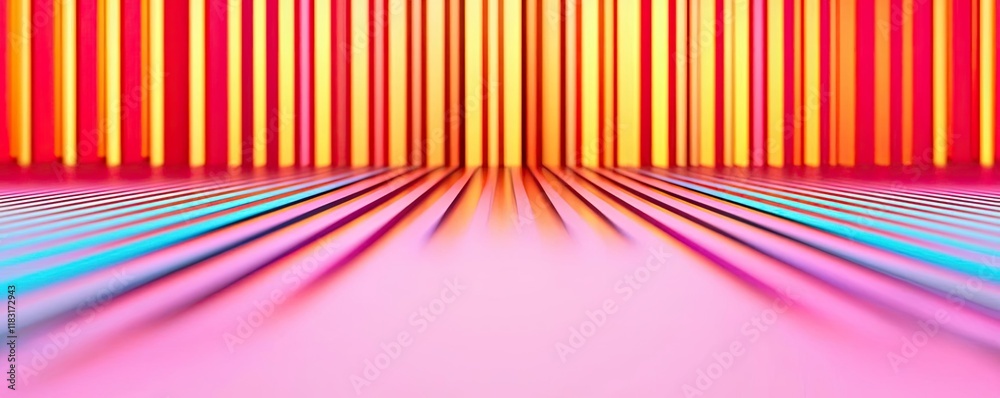 Poster Floor abstract background concept. Vibrant abstract background with colorful lines and shadows creating depth and energy.