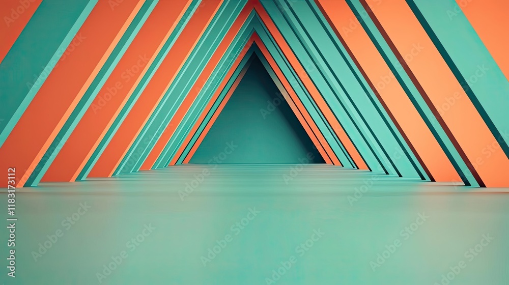 Poster Floor abstract background concept. Vibrant geometric patterns create a stunning visual depth in a modern design space.