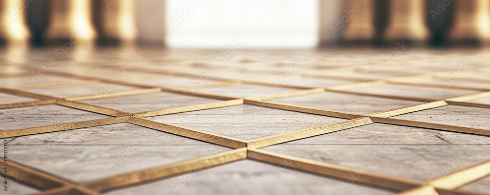 Poster floor abstract background concept. elegant marble floor with gold accents, showcasing intricate desi